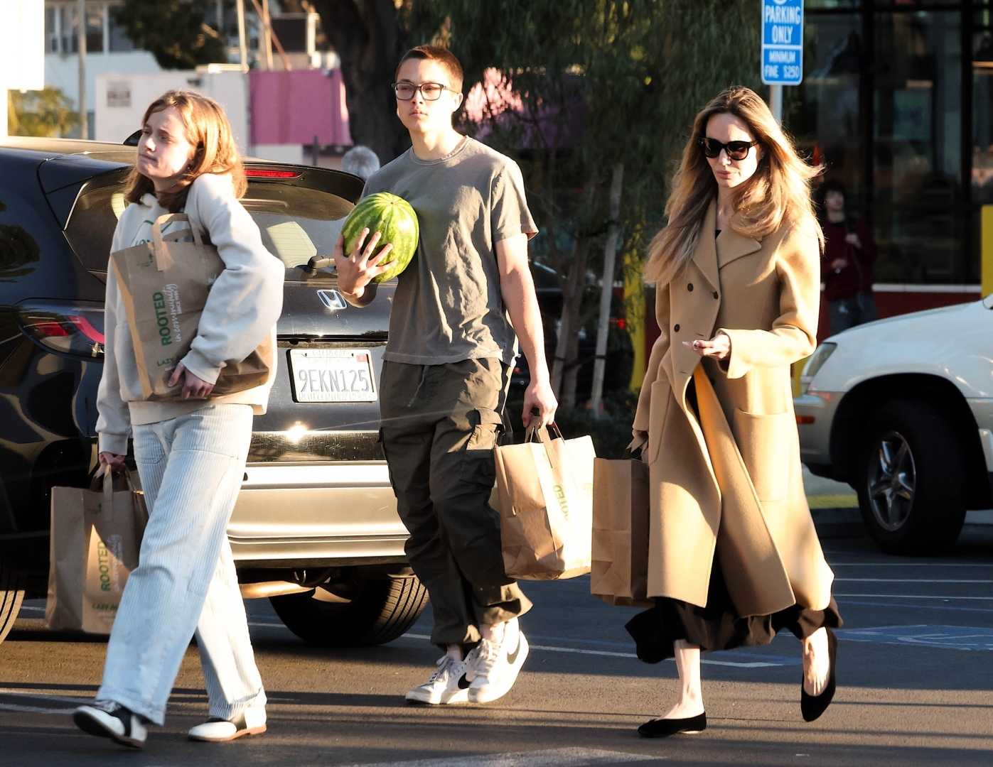 Angelina Jolie Twins Grocery Store Los Feliz