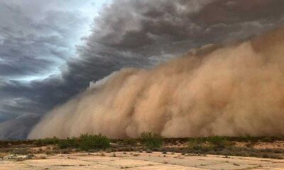 Arizona Windy Weather Landscape With Dust Clouds