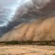 Arizona Windy Weather Landscape With Dust Clouds