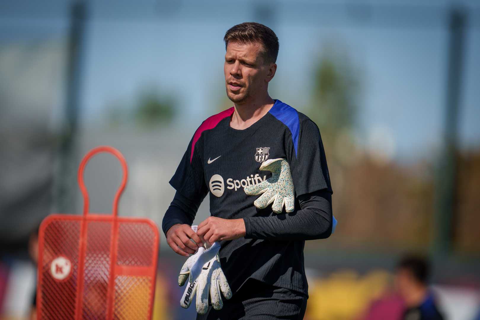 Barcelona Goalkeeper Wojciech Szczesny Training