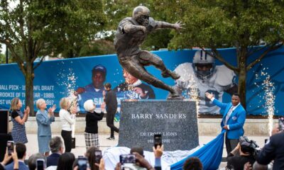 Barry Sanders Statue At Ford Field Detroit