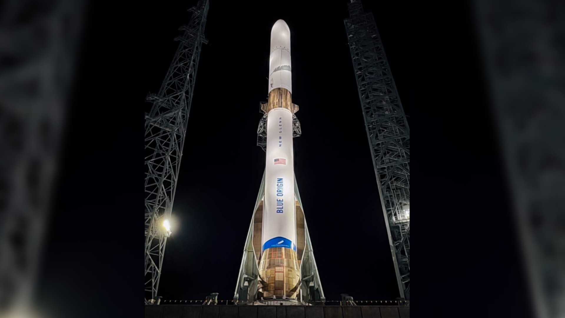 Blue Origin New Glenn Rocket On Launch Pad Cape Canaveral