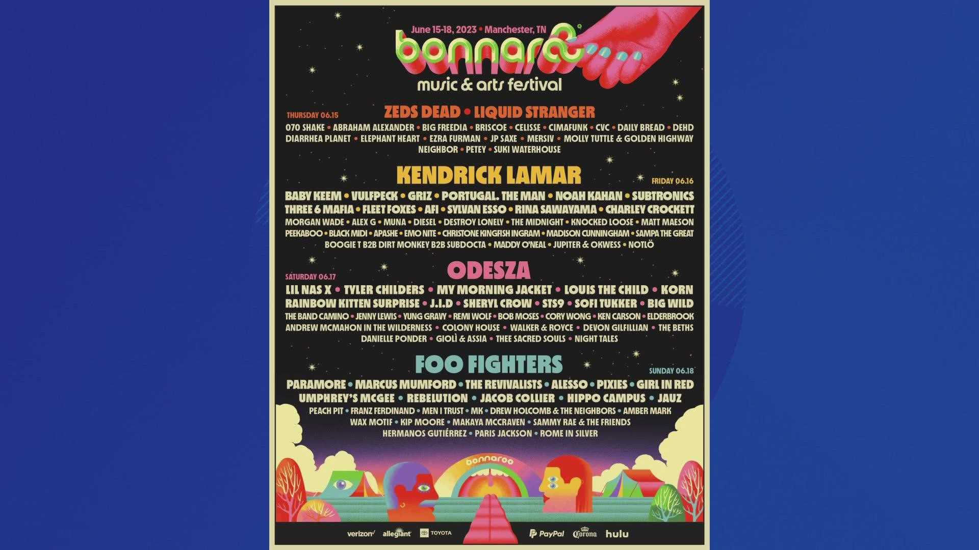 Bonnaroo 2025 Lineup Announcement Poster