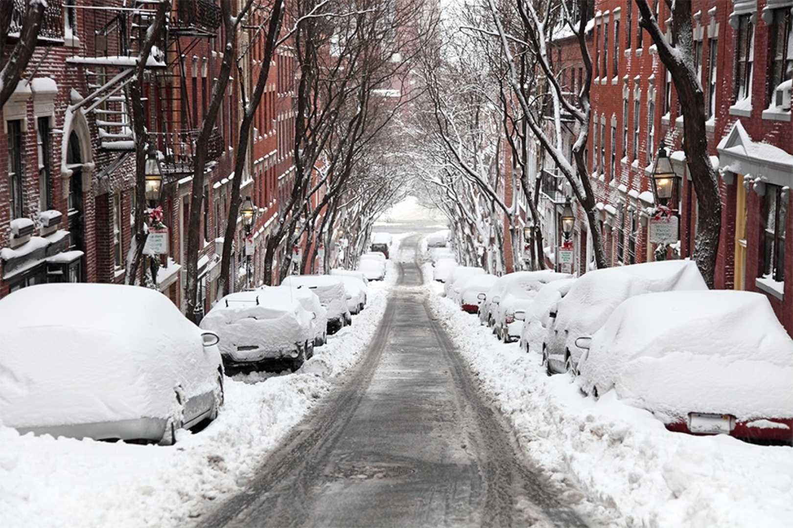 Boston Winter Weather Windy Cold Streets