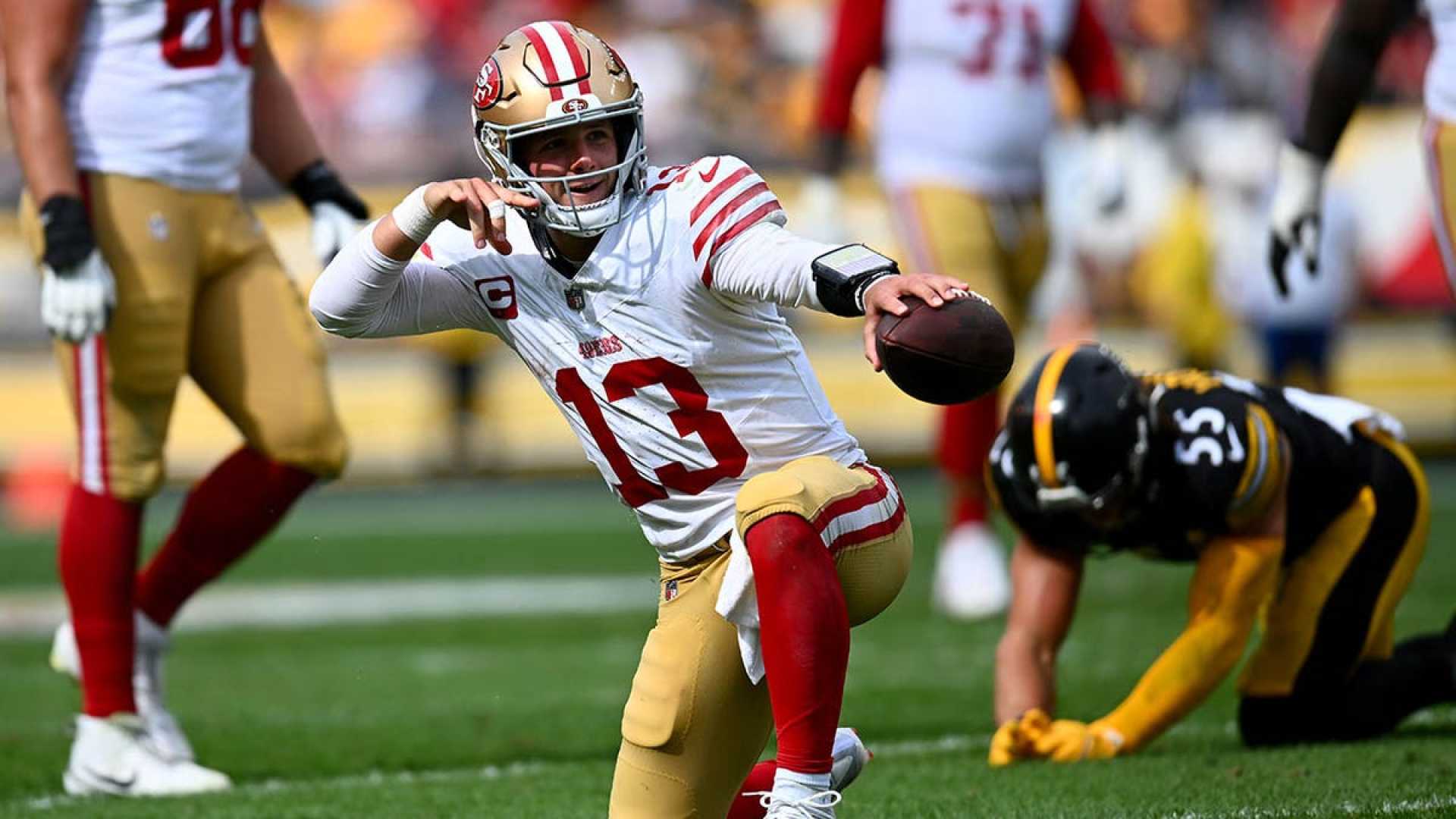 Brock Purdy 49ers Game Action Photo