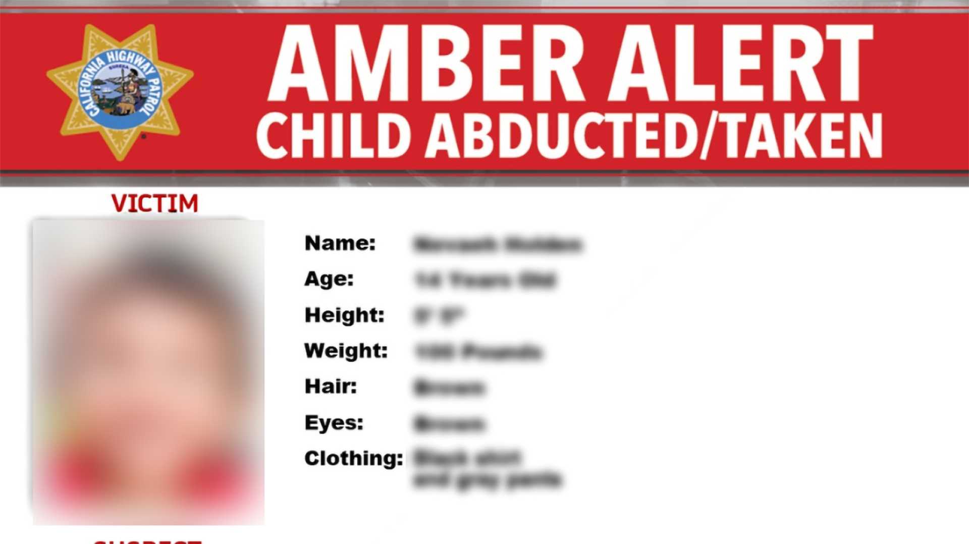 California Highway Patrol Amber Alert Scam Warning