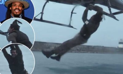 Cam Newton Helicopter Stunt Special Forces Show