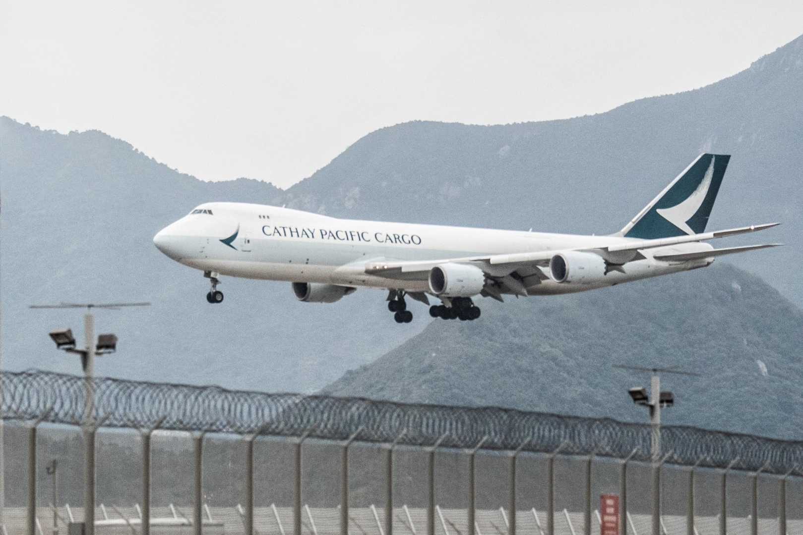 Cathay Pacific Cargo Plane At Hong Kong Airport