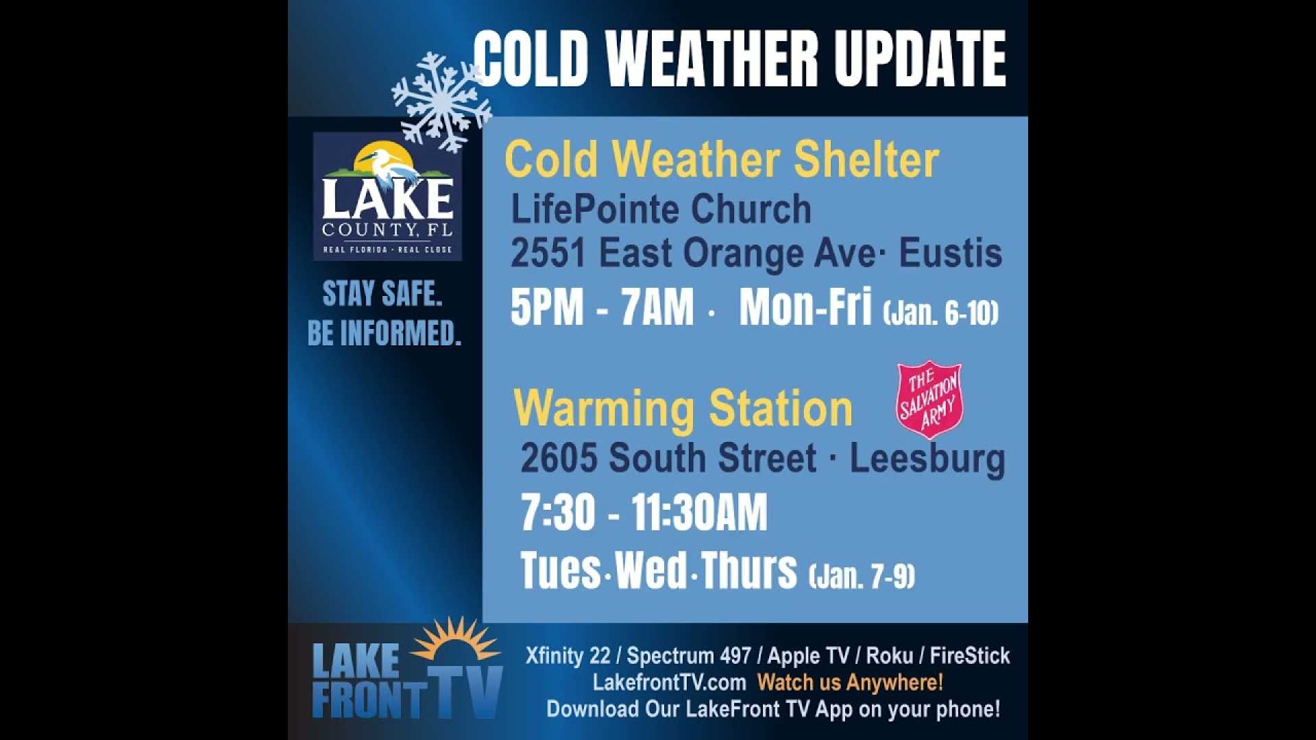 Cold Weather Shelter Central Florida Winter 2025