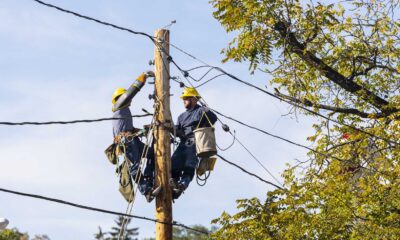 Consumers Energy Grid Workers Repairing Power Lines