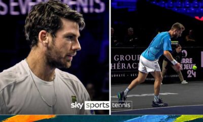 Corentin Moutet Underarm Serve Tennis Match