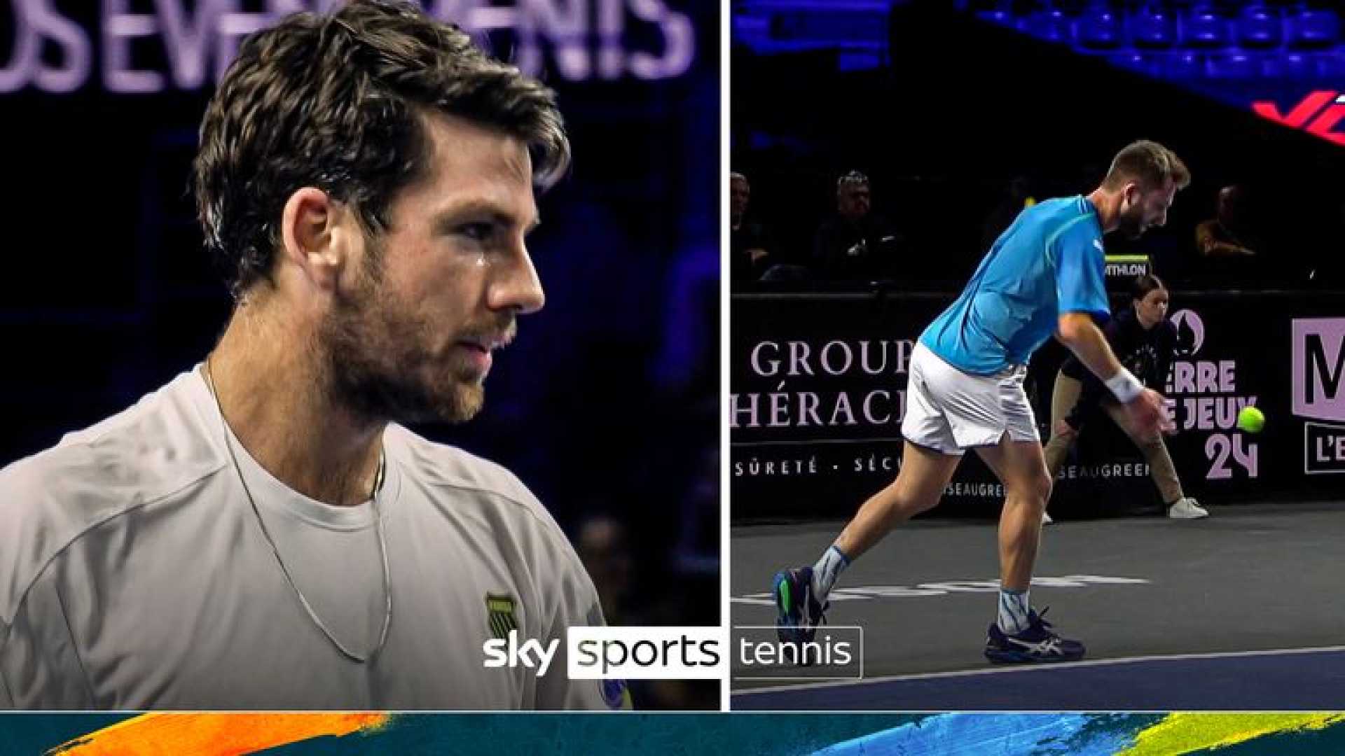 Corentin Moutet Underarm Serve Tennis Match