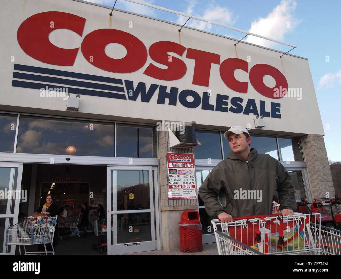 Costco Wholesale Store Exterior With Shopping Carts