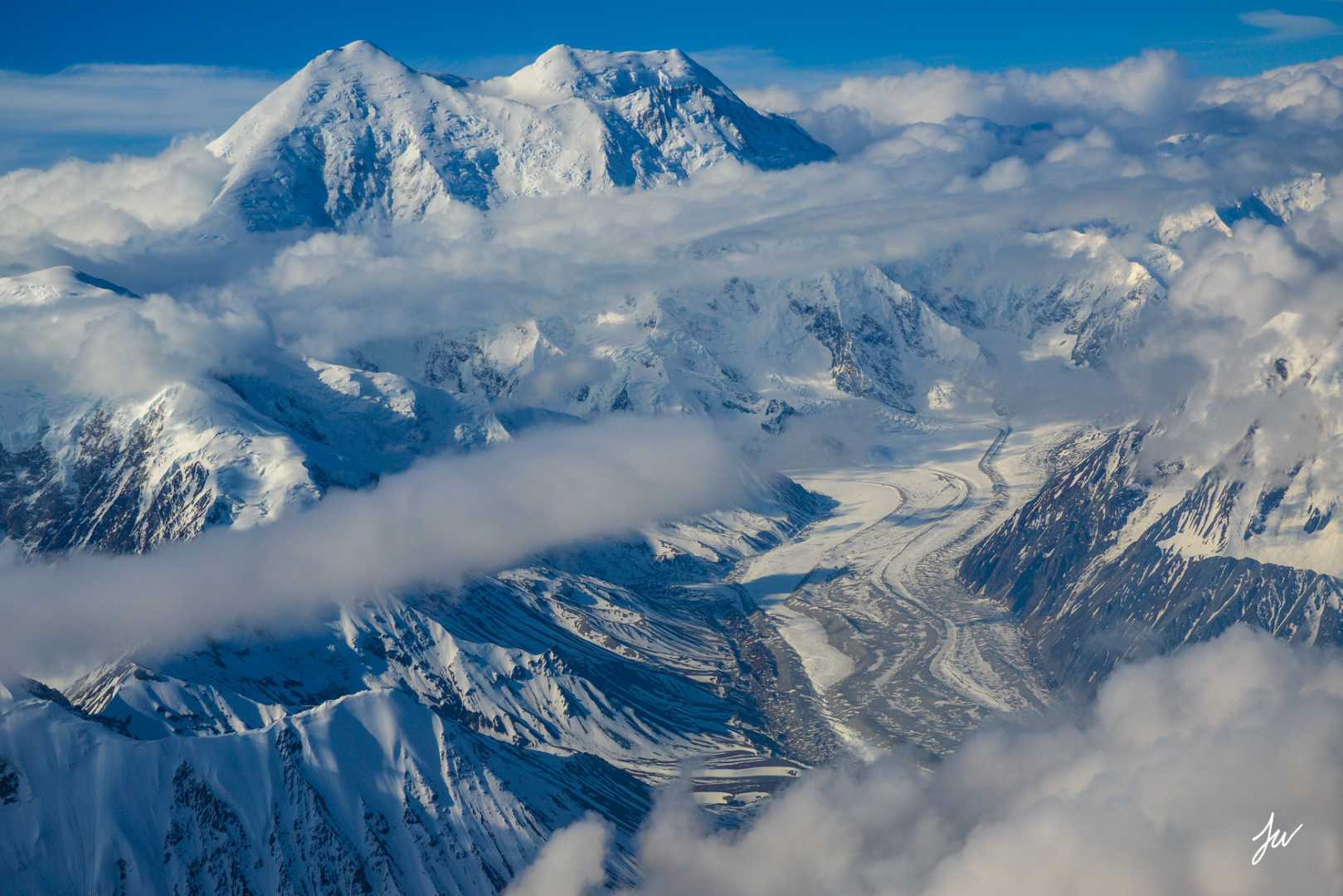 Denali Mountain Alaska Aerial View