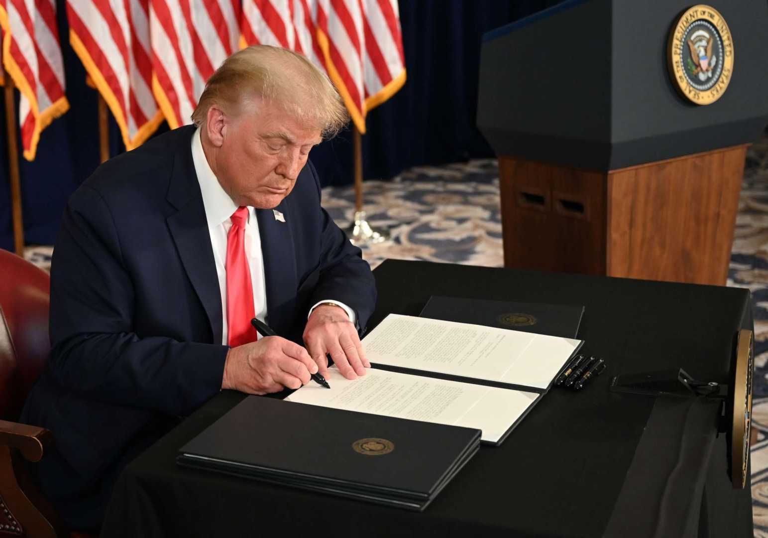 Donald Trump Signing Executive Orders At White House