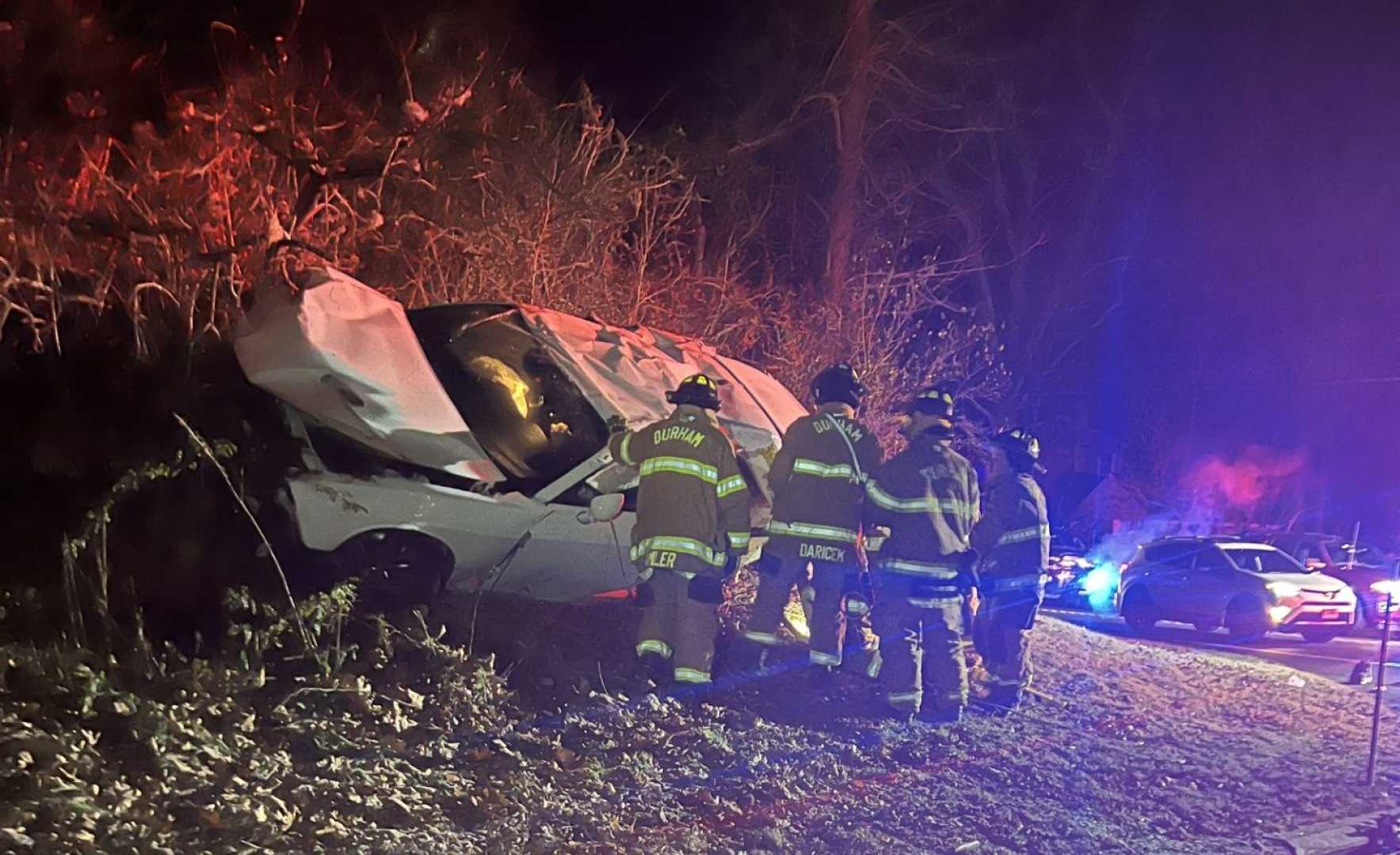 Durham Connecticut Car Crash Icy Road