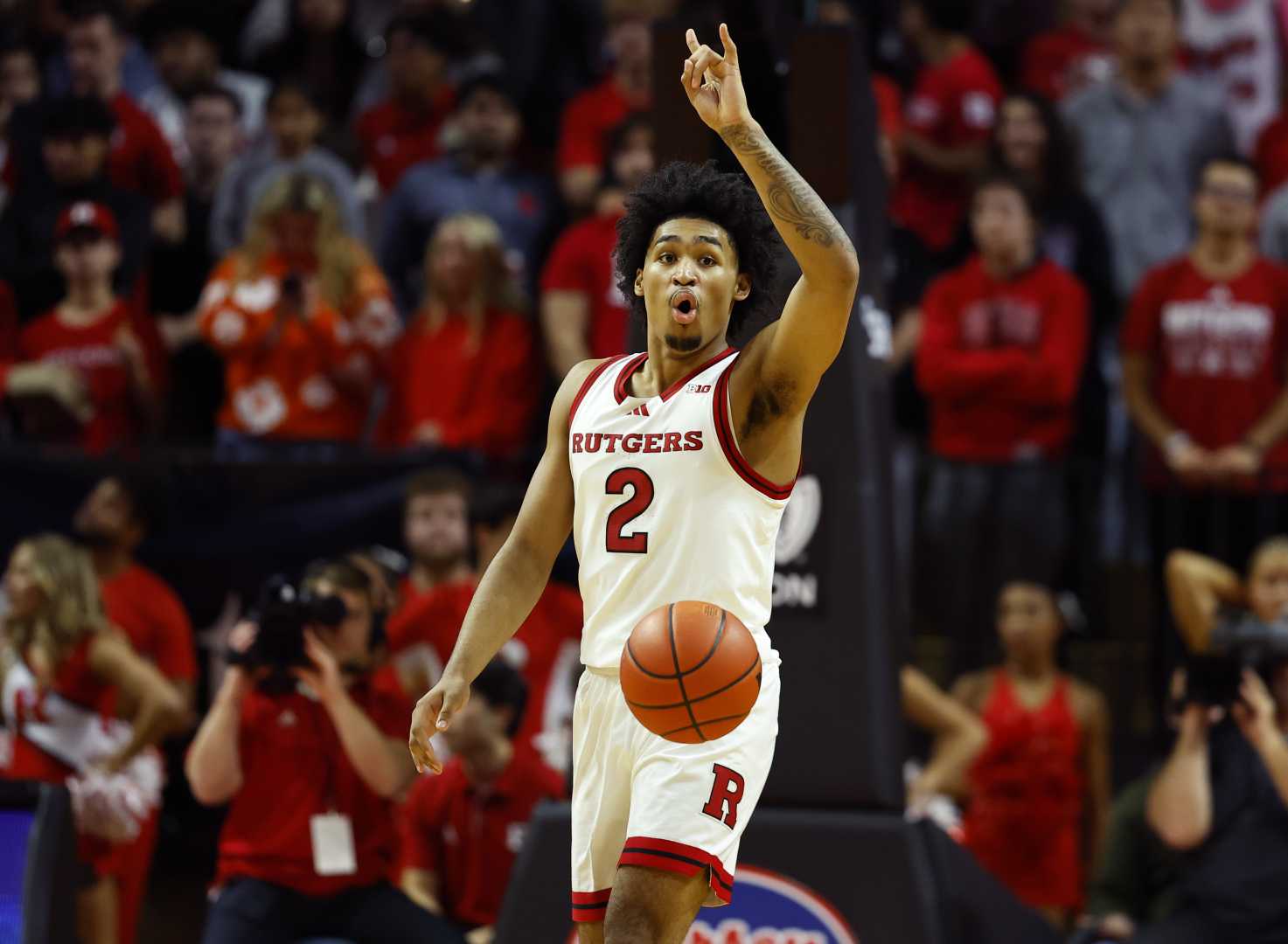 Dylan Harper Rutgers Basketball Game Action Shot