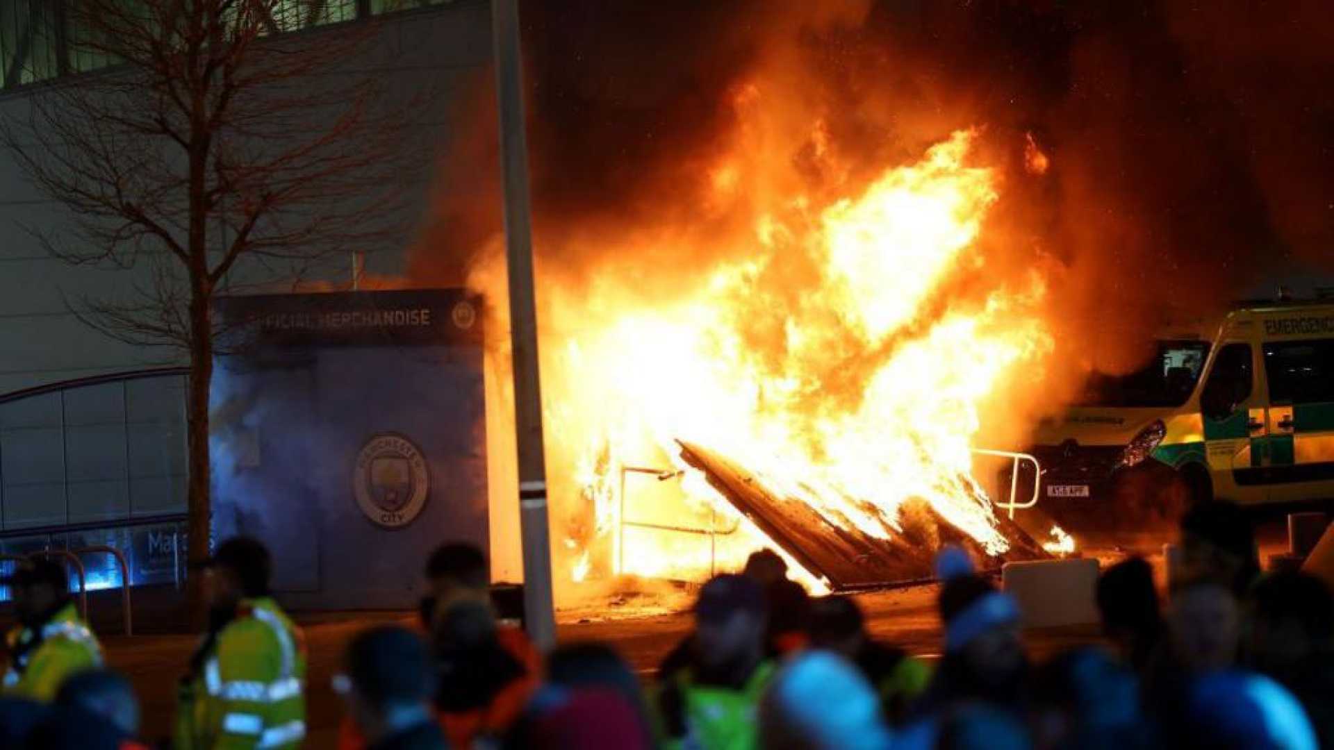 Etihad Stadium Fire Manchester City Champions League