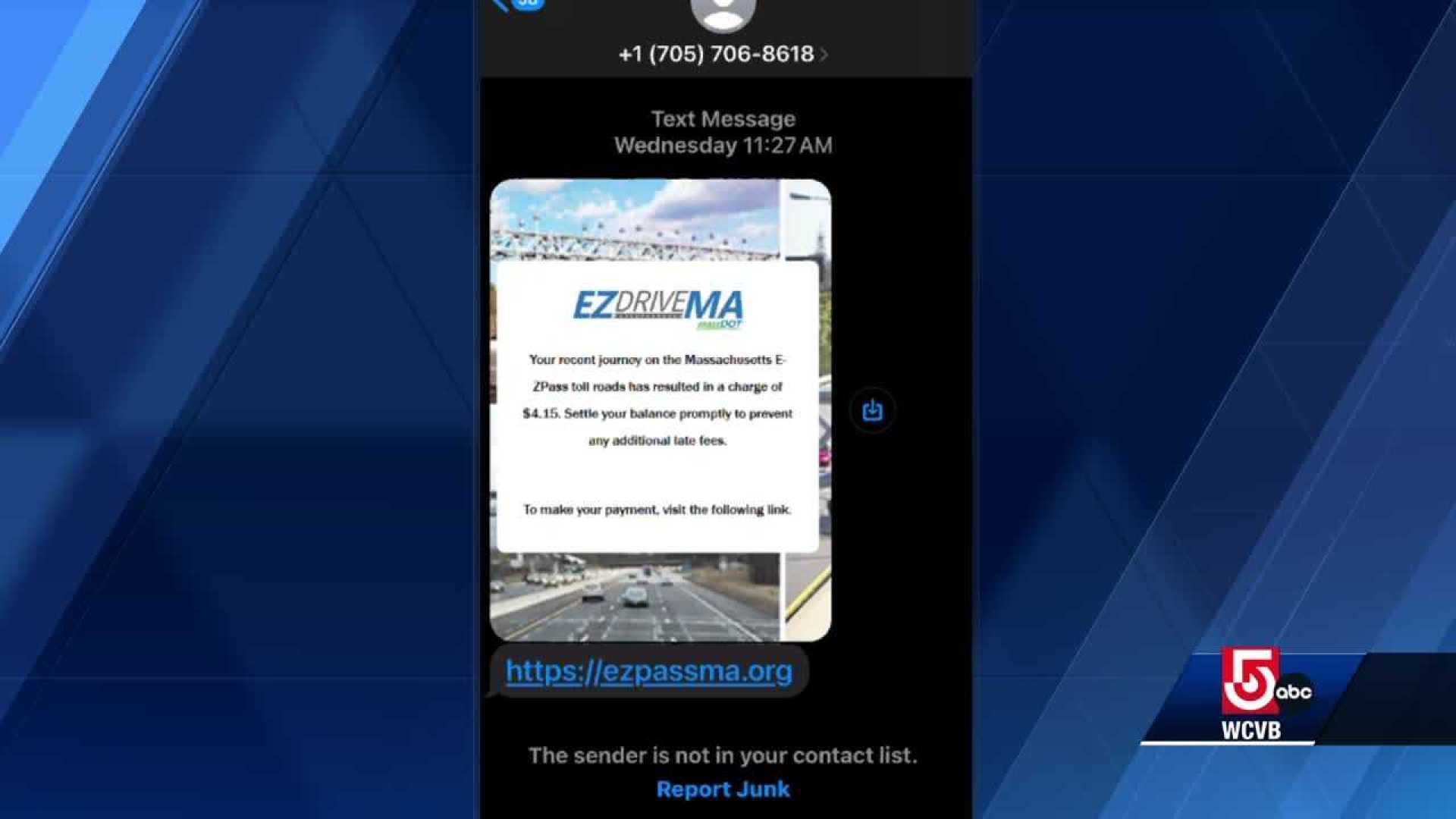 Ezdrivema Toll Scam Text Message