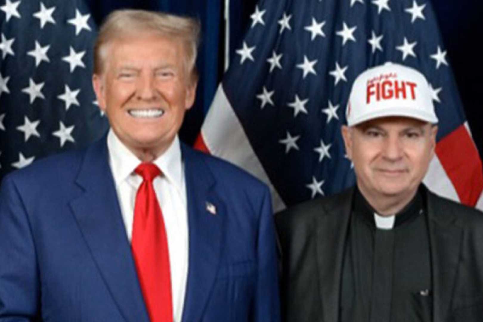 Father Frank Mann And Donald Trump Inauguration Photo