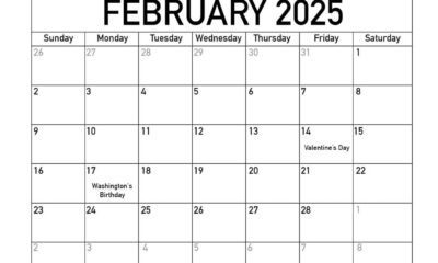 February 2025 Calendar With Holidays