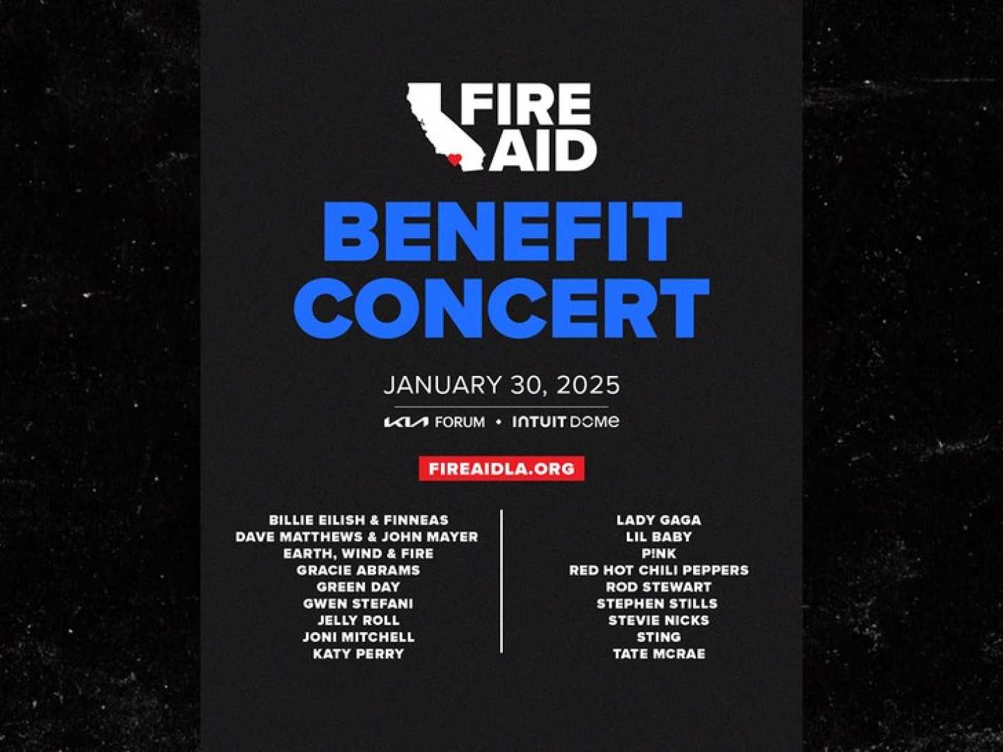 Fireaid Concert Lineup 2025 Los Angeles Wildfires