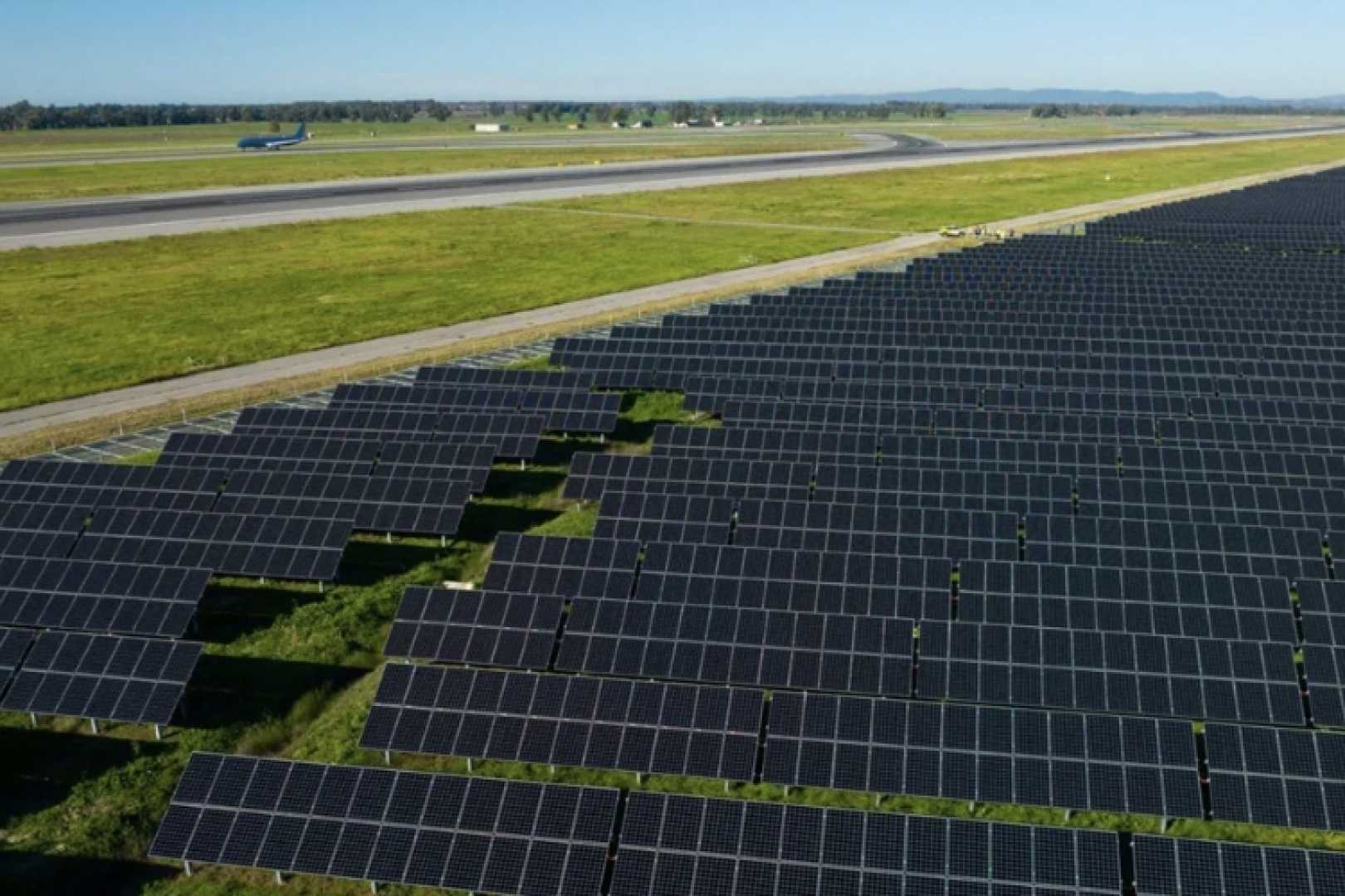 Fiumicino Airport Solar Farm Aerial View