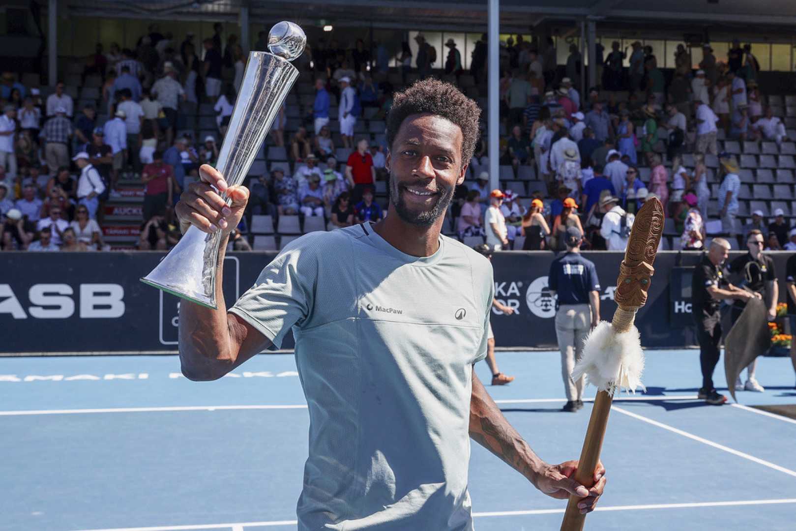 Gaël Monfils Asb Classic 2025 Victory Celebration