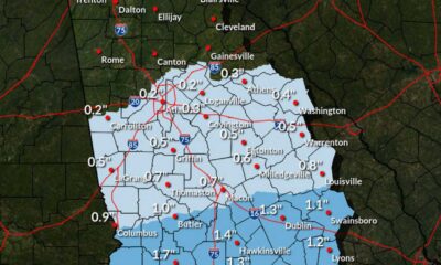 Georgia Winter Storm Snow Accumulation Map