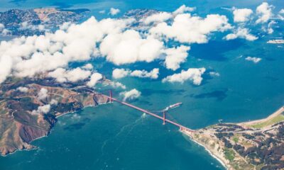 Golden Gate Bridge Aerial View From Airplane