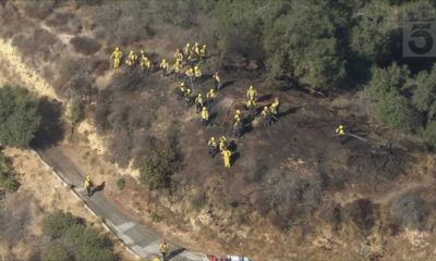 Griffith Park Grass Fire Aerial View