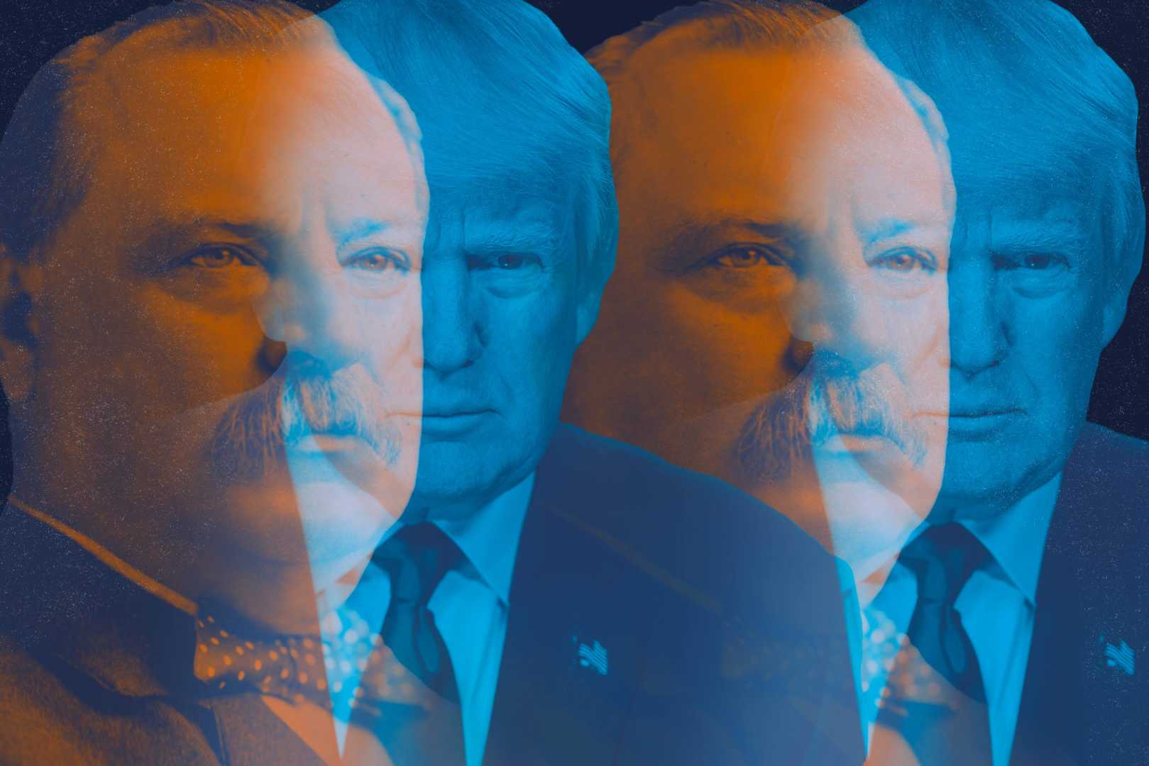 Grover Cleveland And Donald Trump Portraits Side By Side