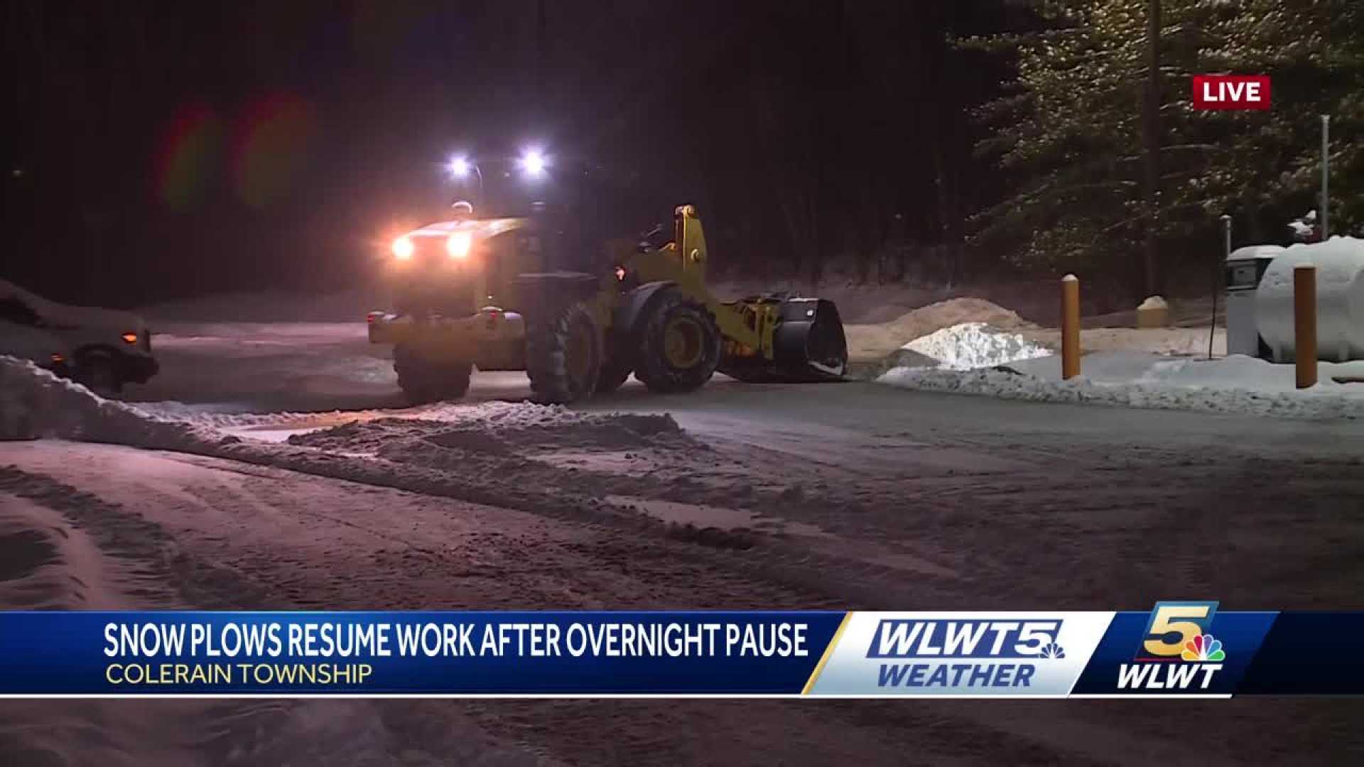 Hamilton County Snow Plow Trucks Clearing Roads