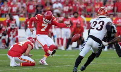 Harrison Butker Kansas City Chiefs Kicking Field Goal