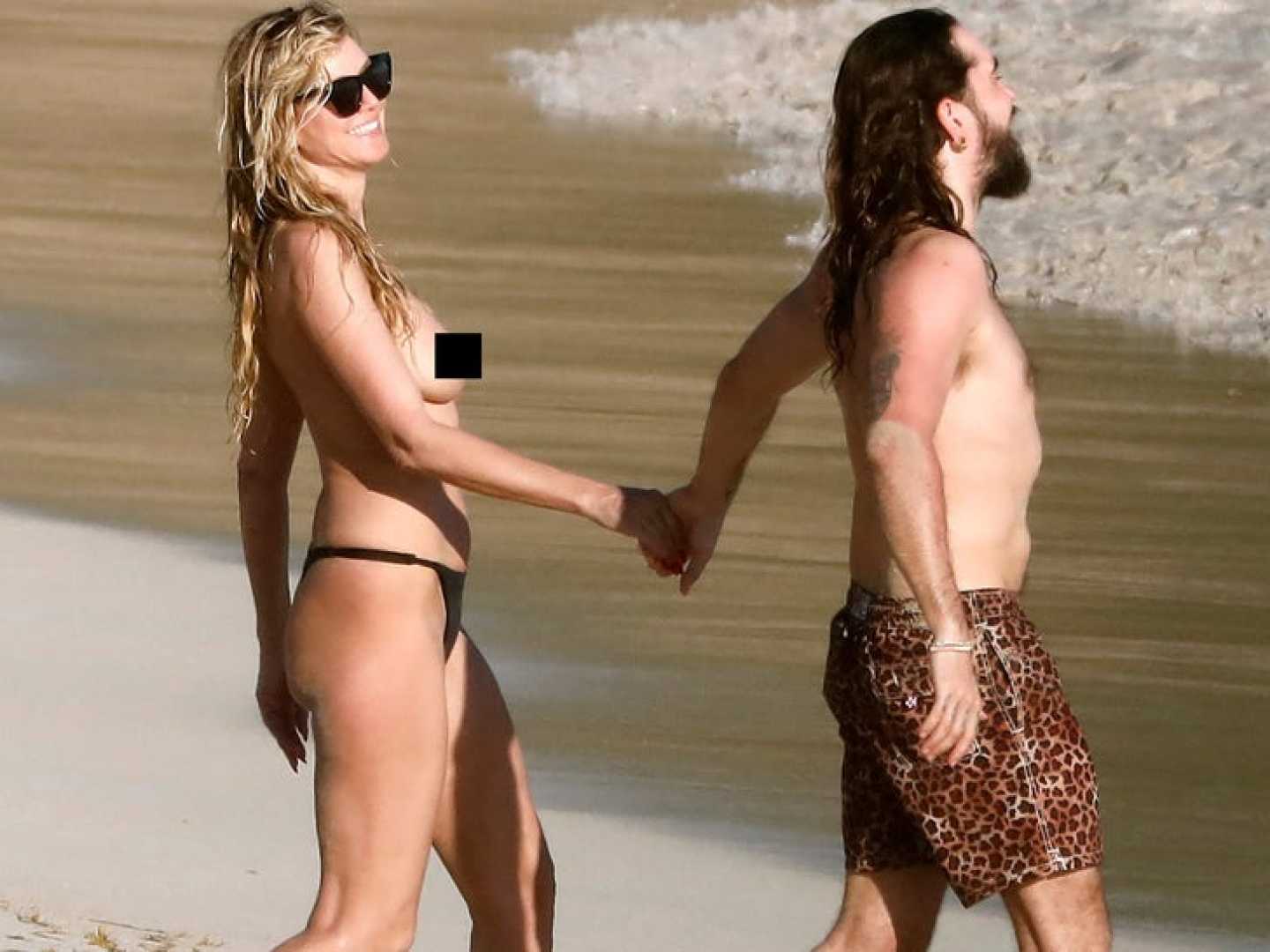 Heidi Klum Tom Kaulitz St. Barts Beach 2025