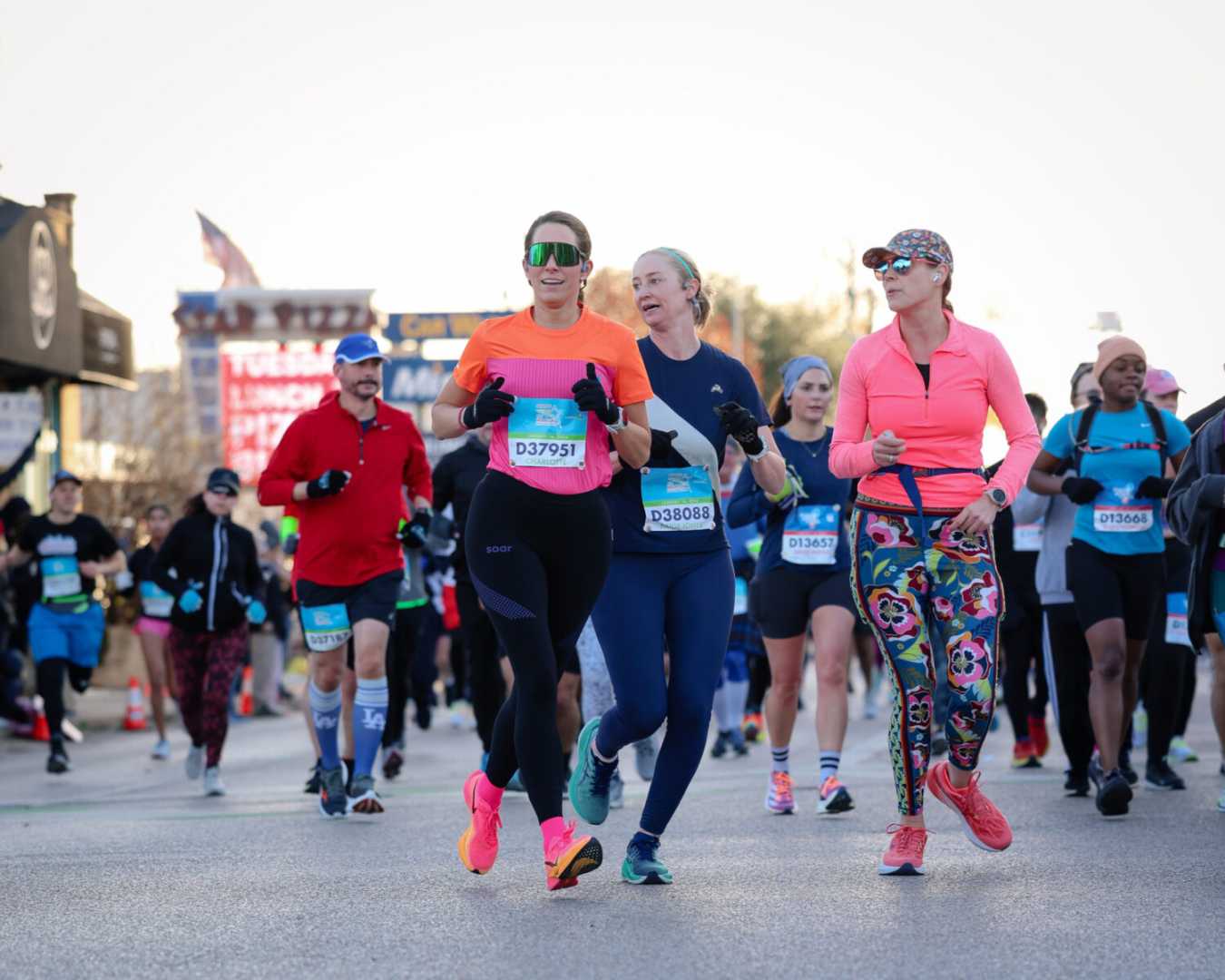 Houston Marathon Runners In Cold Weather Gear