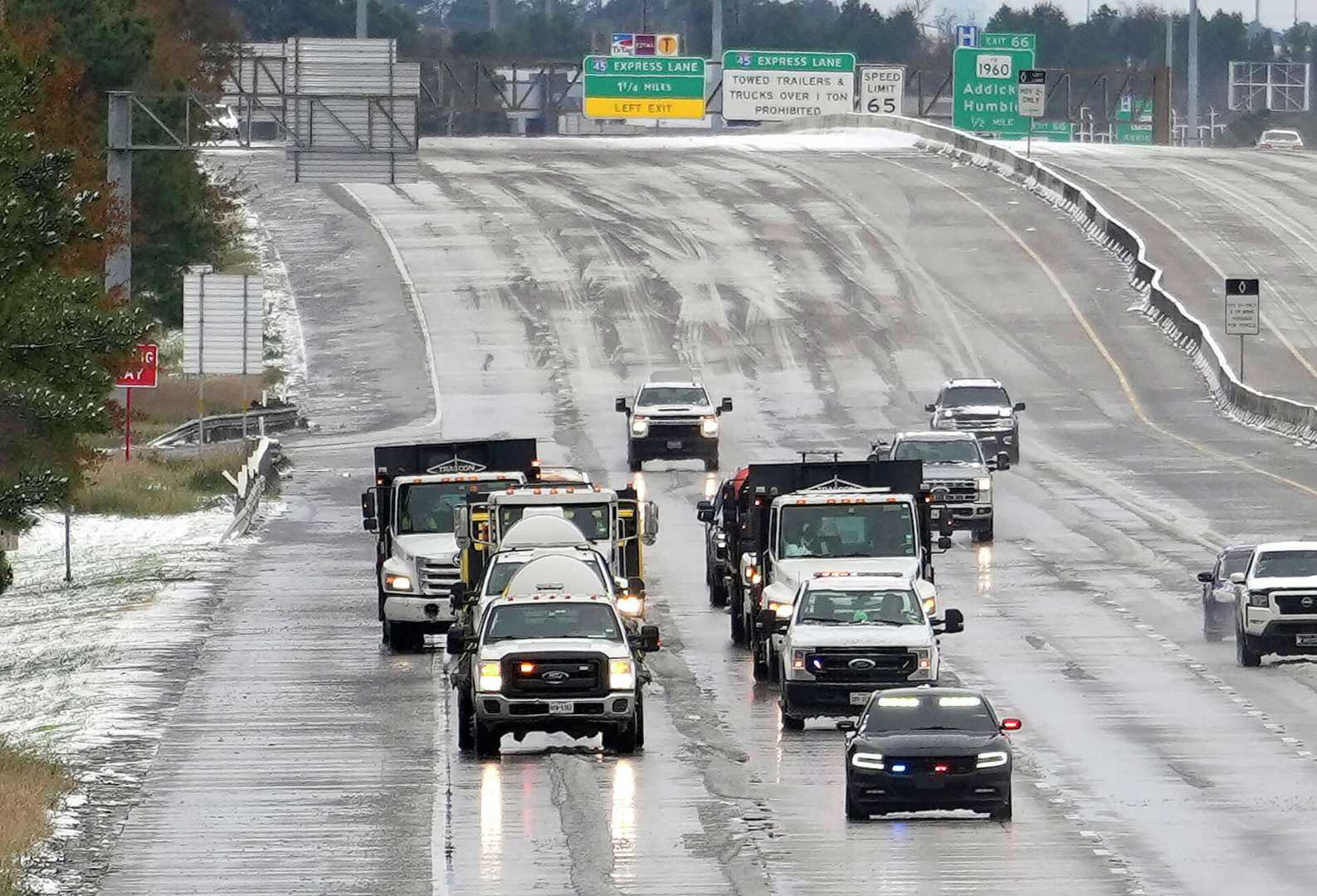 Houston Winter Storm Black Ice Road Closures