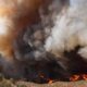 Hughes Fire California Smoke Plumes Aerial View