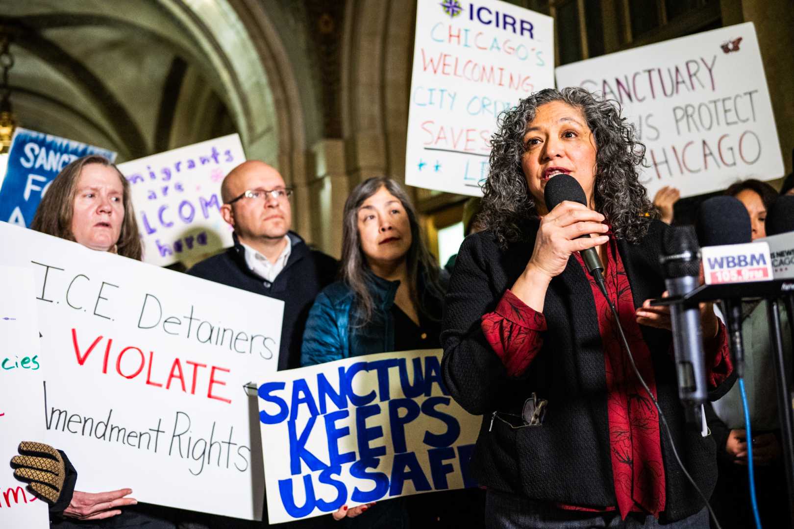 Ice Agents At Chicago School Protest