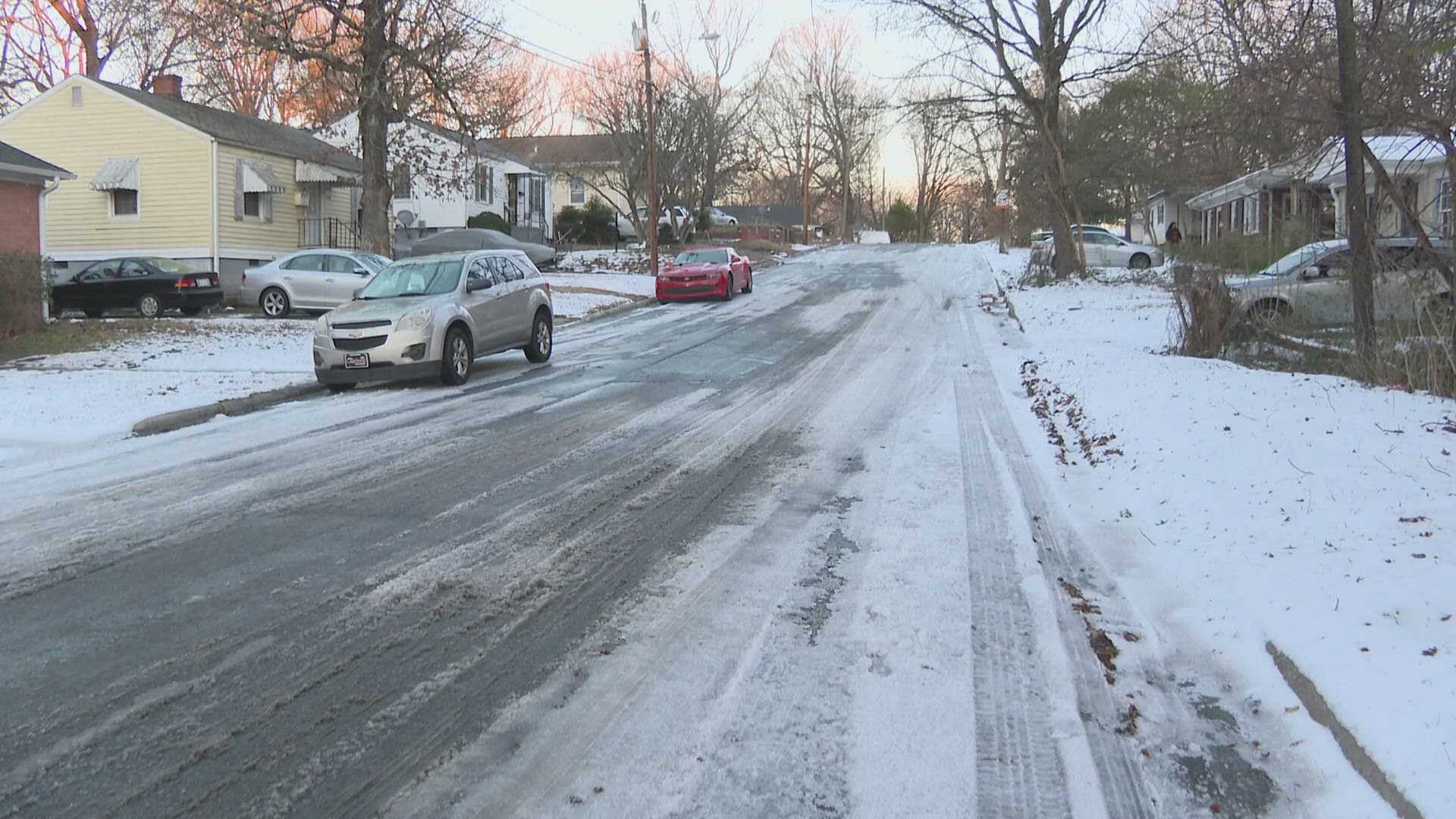 Icy Roads Guilford County North Carolina