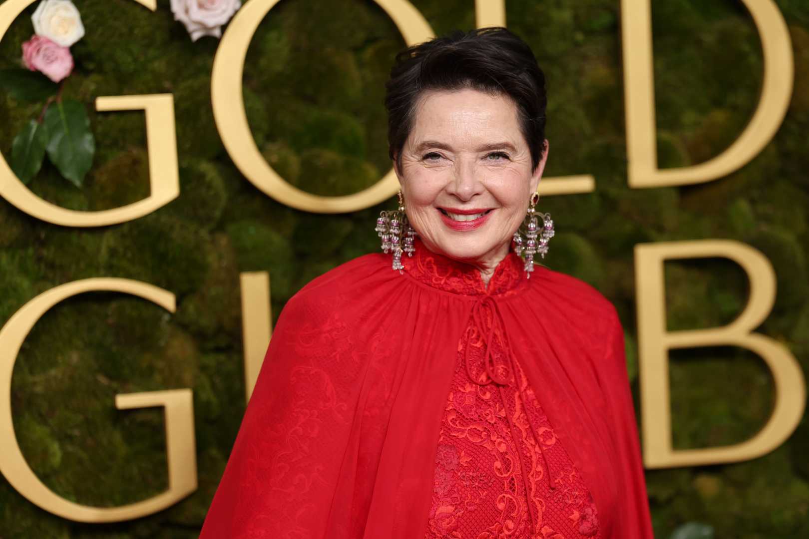 Isabella Rossellini Golden Globes 2024 Red Dress