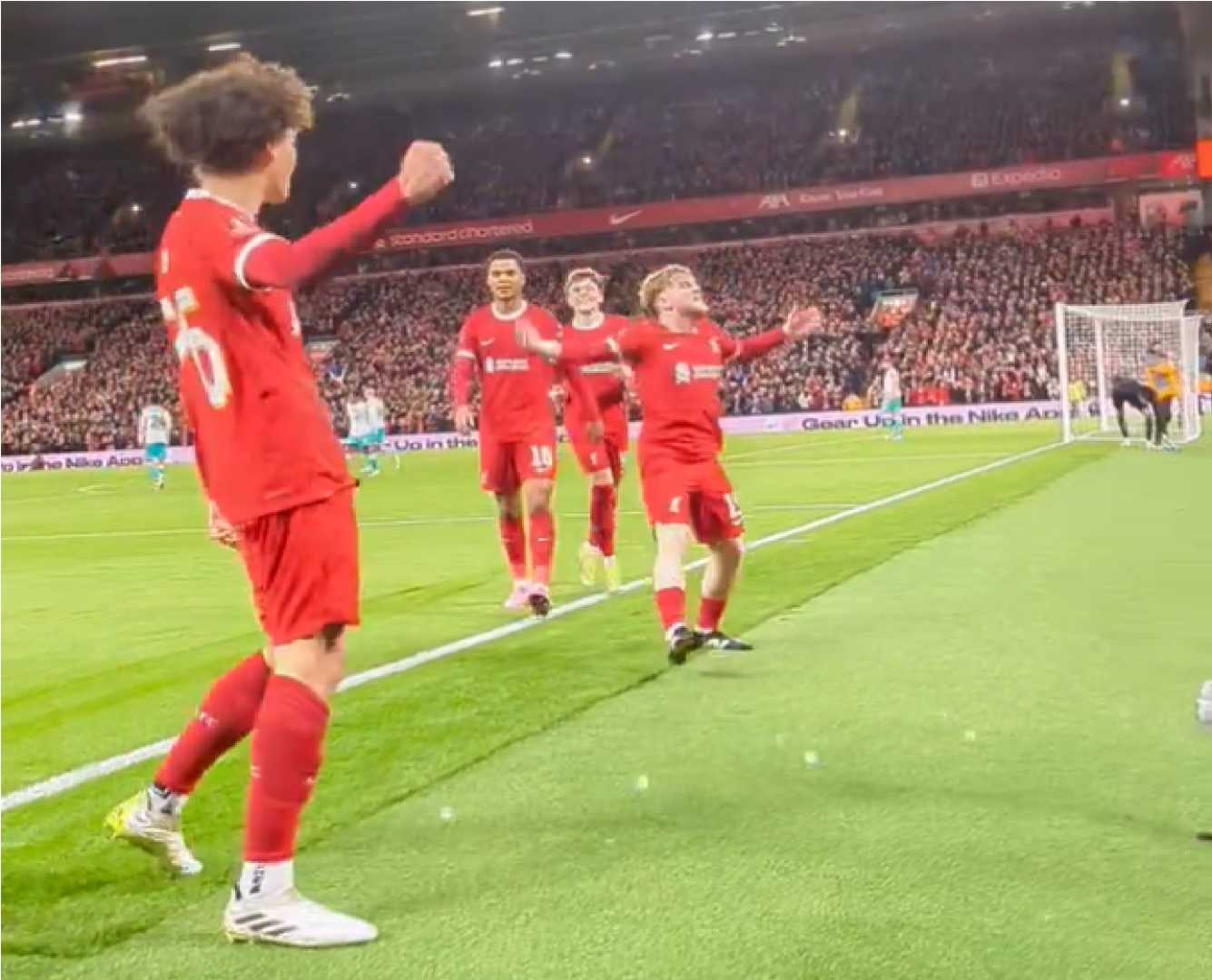 Jayden Danns Liverpool Fa Cup Goal Celebration