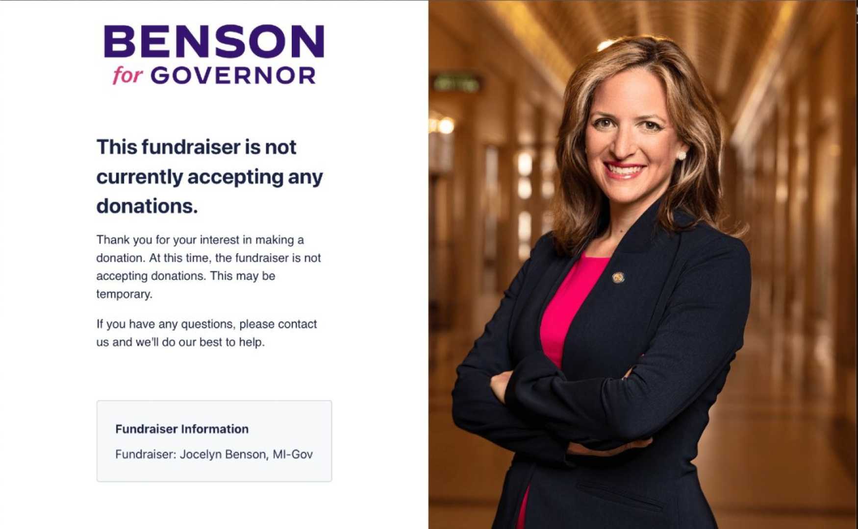 Jocelyn Benson Michigan Governor Campaign Announcement