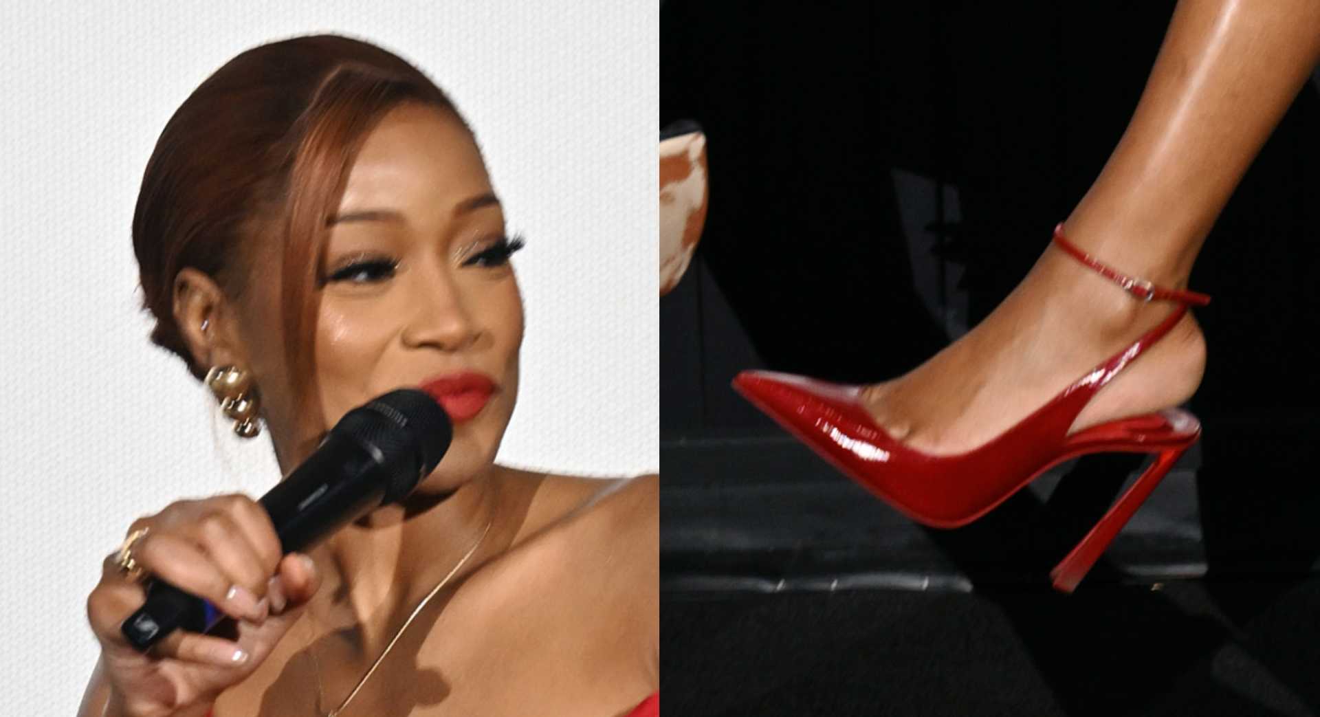 Keke Palmer Red Dress Christian Louboutin Shoes