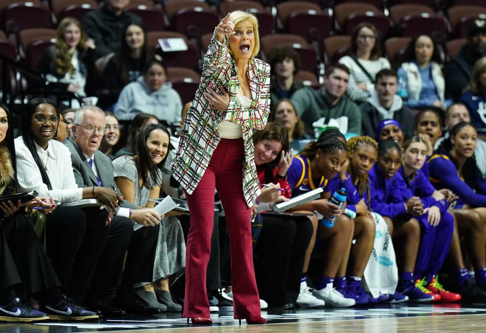 Kim Mulkey Basketball Hoop Skirt Lsu Game