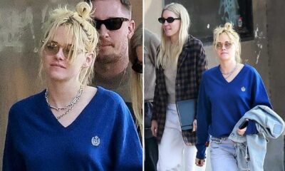 Kristen Stewart Platinum Blonde Hair Los Feliz Lunch 2025