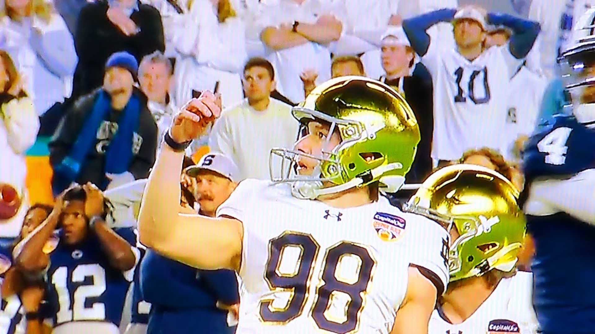 Kyle Hamilton Notre Dame Orange Bowl Celebration