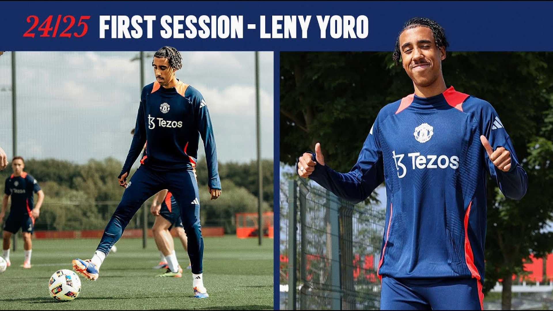 Leny Yoro Manchester United Training Session