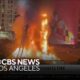 Los Angeles Commercial Building Fire Hope And Pico Streets