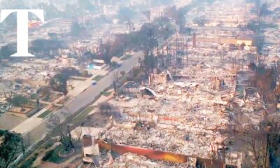 Los Angeles Wildfire Destruction Aerial View